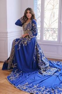 caftan robe de mariée June bleu Roi à Lyon Rhône Alpes suisse